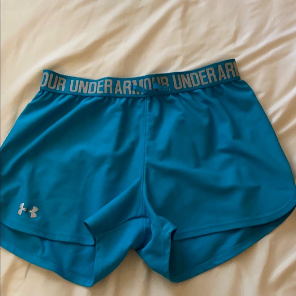light blue under armour shorts